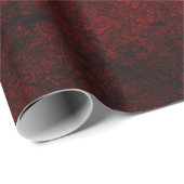 Rote Rosen Damask Goth Wrapping Paper Geschenkpapier (Rolleneckpunkt)