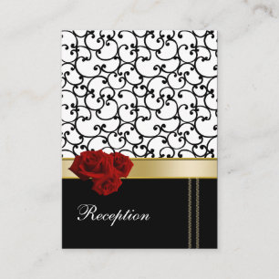 rote Rosen Damast Empfang Cards Begleitkarte