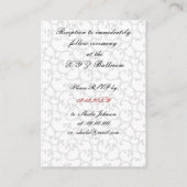 rote Rosen Damast Empfang Cards Begleitkarte (Rückseite)