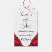 Rote Rosen Danke, Hochzeit Geschenkanhänger (Vorderseite)