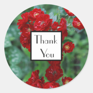 Rote Rosen Danke Hochzeitsgeschenk Aufkleber