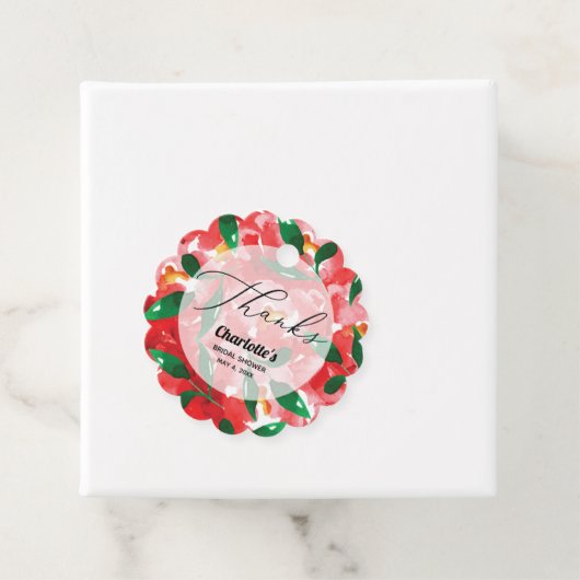 Rote Rosen Danke, Scallop Geschenkanhänger (Beispiel)