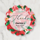 Rote Rosen Danke, Scallop Geschenkanhänger (Vorderseite)