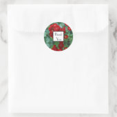 Rote Rosen danken Ihnen für die Hochzeitstickerei Runder Aufkleber (Tasche)