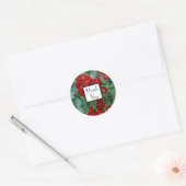 Rote Rosen danken Ihnen für die Hochzeitstickerei Runder Aufkleber (Umschlag)