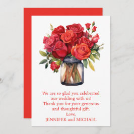 Rote Rosen Dankeschön Karte