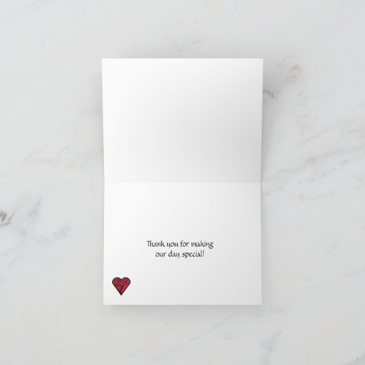 Rote Rosen Dankeschön Karte (Innenseite)