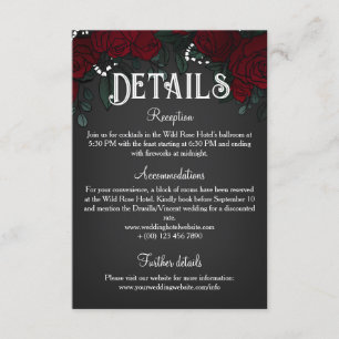 Rote Rosen Dark Romance Hochzeitsdetails Begleitkarte