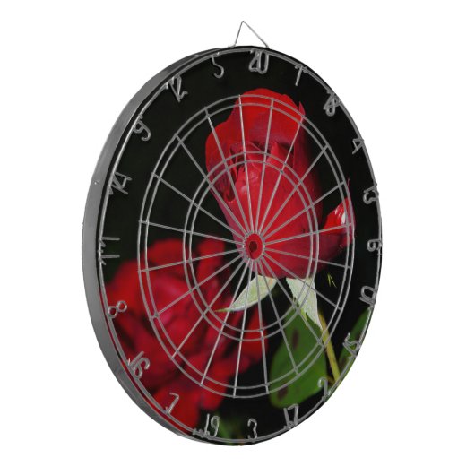 Rote Rosen Dartscheibe (Vorderseite Links)