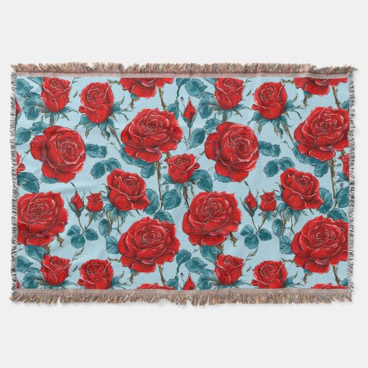 Rote Rosen Decke (Vorderseite)