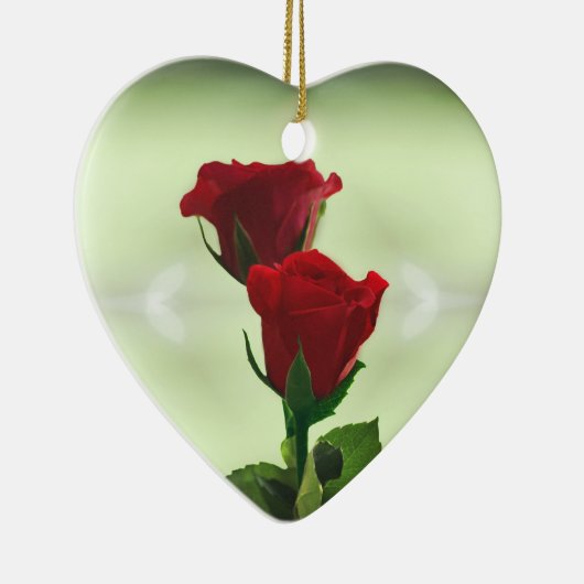 Rote Rosen der doppelten Flamme-Liebe Keramikornament (Rechts)