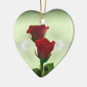 Rote Rosen der doppelten Flamme-Liebe Keramikornament (Links)