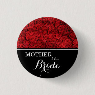 rote Rosen der Hochzeit "Mutter der Braut" Button