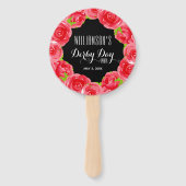 Rote Rosen der Wasserfarbe Derby Day Fächer (Rückseite)