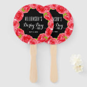 Rote Rosen der Wasserfarbe Derby Day Fächer (Vorne und Hinten)