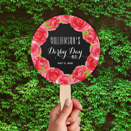 Rote Rosen der Wasserfarbe Derby Day Fächer