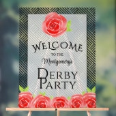 Rote Rosen Derby Party Willkommen Acrylschild (Neutral)