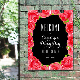 Rote Rosen Derby Style Brautparty Willkommen Poster