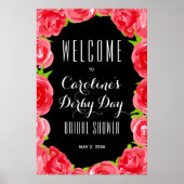Rote Rosen Derby Style Brautparty Willkommen Poster (Vorne)