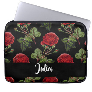 rote Rosen des Individuellen Namens Laptopschutzhülle