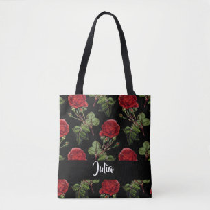 rote Rosen des Individuellen Namens Tasche