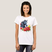 Rote Rosen des Schwarzen Horns T-Shirt (Vorne ganz)