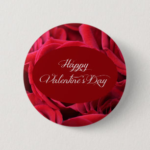 Rote Rosen des Valentines Tages Button