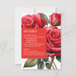 Rote Rosen Details Umschließungskarten RSVP Karte