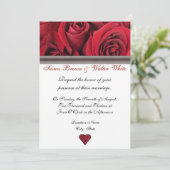 Rote Rosen, die Einladung mit schwarzem Band (Stehend Vorderseite)