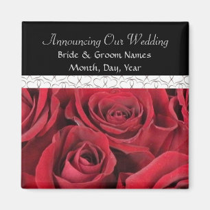 Rote Rosen, die Save the Date Magneten Wedding Magnet