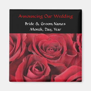 Rote Rosen, die Save the Date Magneten Wedding Magnet