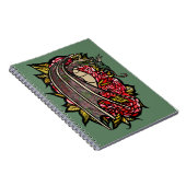 Rote Rosen Drachenkunst Notizblock (Rechte Seite)