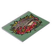 Rote Rosen Drachenkunst Notizblock (Linke Seite)