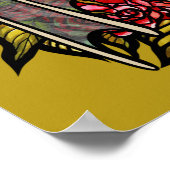 Rote Rosen Drachenkunst Poster (Ecke)