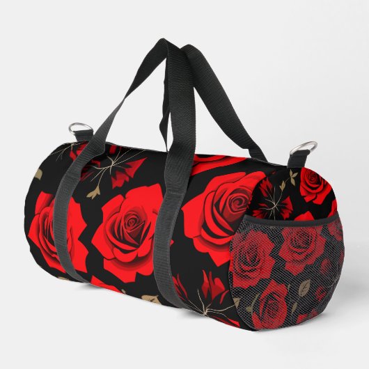 Rote Rosen Duffle Bag (Rechte Ecke)