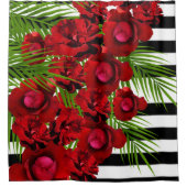 Rote Rosen Duschvorhang (Vorderseite)