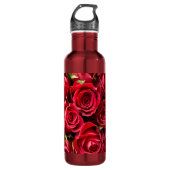 Rote Rosen Edelstahlflasche (Vorderseite)