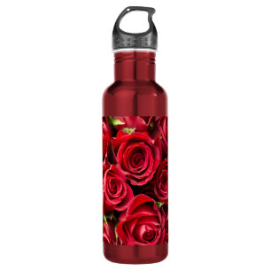 Rote Rosen Edelstahlflasche