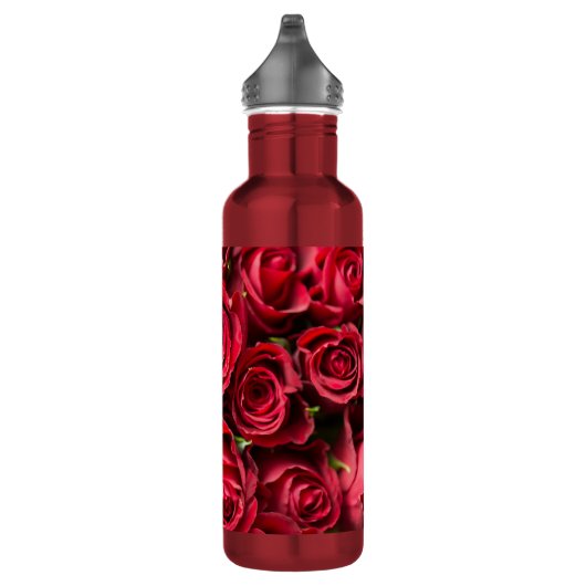 Rote Rosen Edelstahlflasche (Rechts)