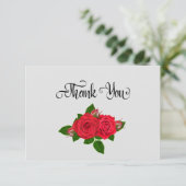 Rote Rosen Einfach Dankeschön-Karte Einladung (Stehend Vorderseite)