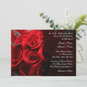 Rote Rosen Einladung Hochzeit 2 (Stehend Vorderseite)