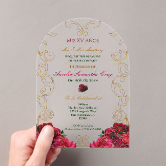 Rote Rosen Einladung von Quinceañera