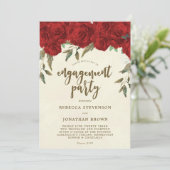 rote Rosen Einladung zur Blumenfreigabe (Stehend Vorderseite)