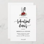 rote Rosen Einladung zur botanischen Probe (Vorne/Hinten)