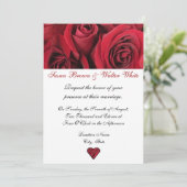 Rote Rosen Einladung zur Hochzeit (Stehend Vorderseite)