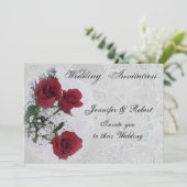 Rote Rosen Einladung zur Hochzeit (Stehend Vorderseite)
