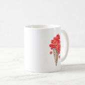 Rote Rosen Eiscreme Waffel Kaffeetasse (VorderseiteRechts)