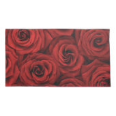 Rote Rosen Elegante Blumengröße Kissenbezug (Rückseite)