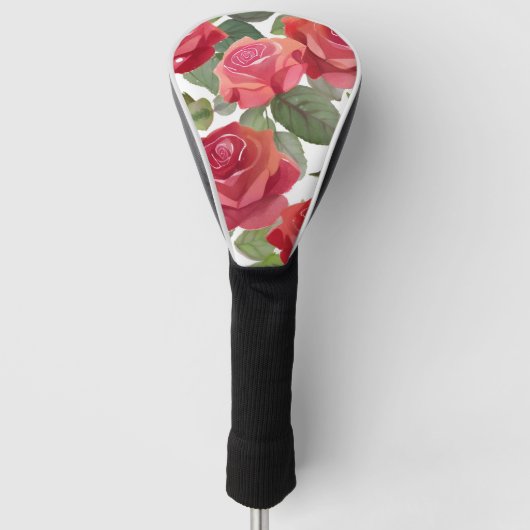Rote Rosen | Elegante Rose Wasser Golf Headcover (Vorderseite)