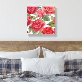Rote Rosen | Elegante Rose Wasser Leinwanddruck (Insitu (Schlafzimmer))